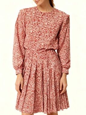 Vintage Talbots 90s Pink Floral abstract print dress